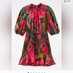 Farm Rio Midnight Leaves Mini Dress NWT